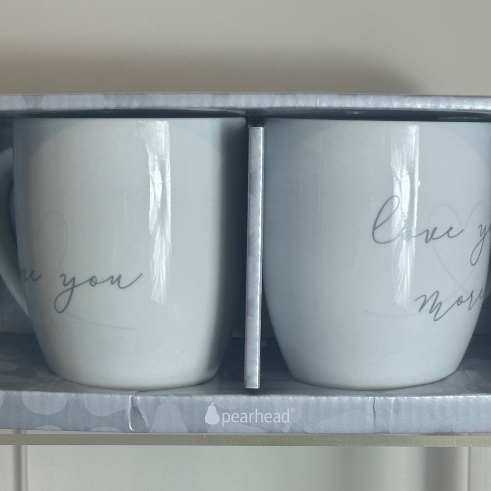 Pearhead Love You Love You More White Mug Set